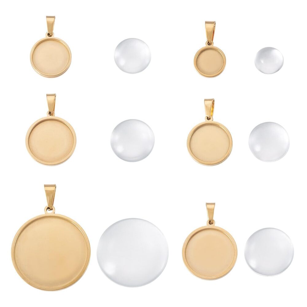 6635 Clear Geometry Bezel Pendant Trays Blanks Pendant Bezels and Clear